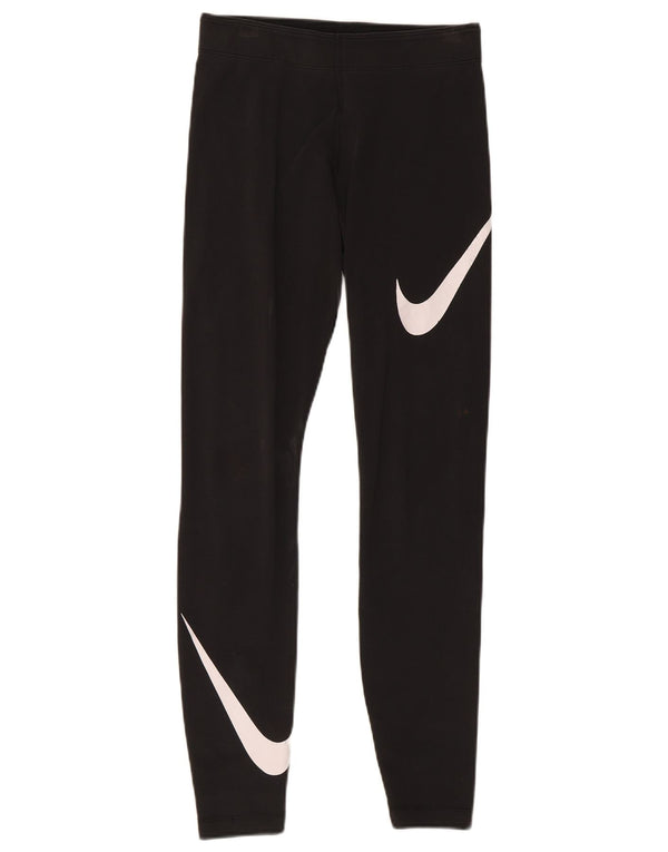 Nike ženske grafičke tajice UK 8 male crne pamučne