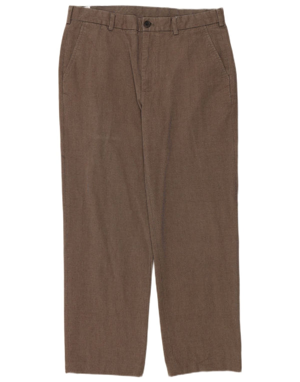 Brooks Brothers muške 346 ravne chino hlače W34 L29 smeđi pamuk