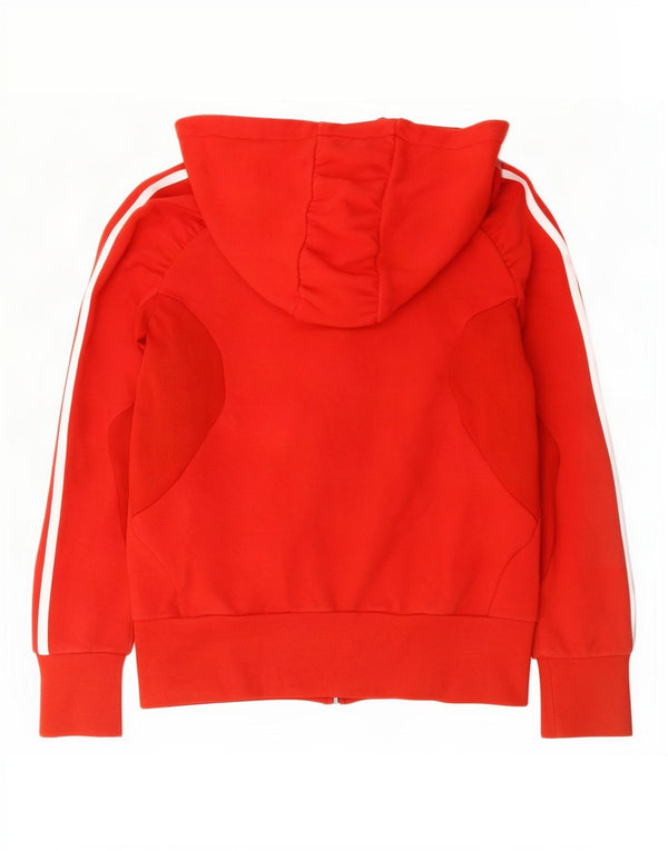 Adidas ženski džemper s kapuljačom Climalite Graphic Zip UK 12 Srednje crveni pamuk