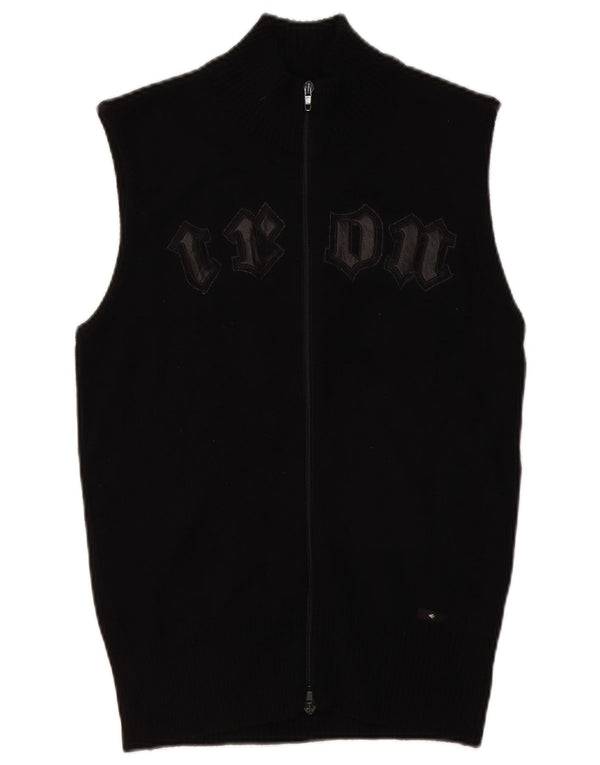 Energie ženski kardigan džemper bez rukava UK 12 srednje crni akril