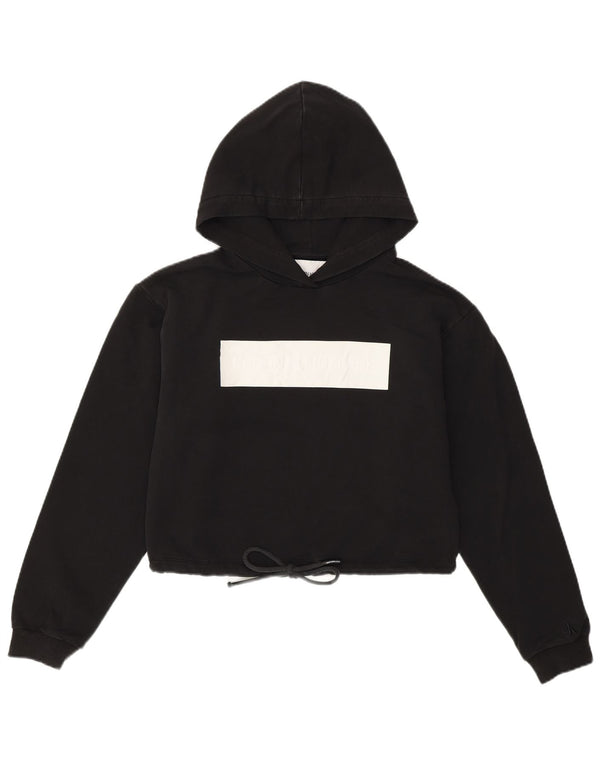 CALVIN KLEIN Ženska skraćena majica s kapuljačom UK 10 Mala crna