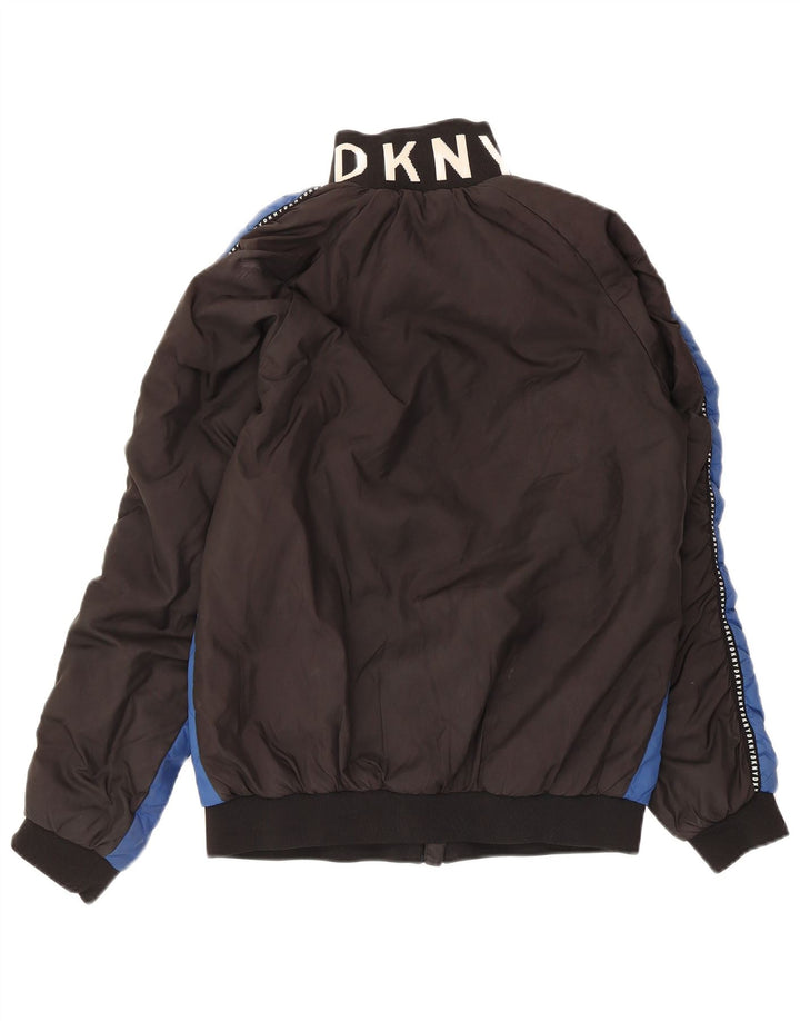Dkny ženska grafička prošivena jakna UK 14 srednje plava poliesterska boja