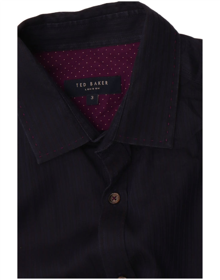 Ted Baker muška košulja veličine 3 srednje tamnoplave pamučne pruge