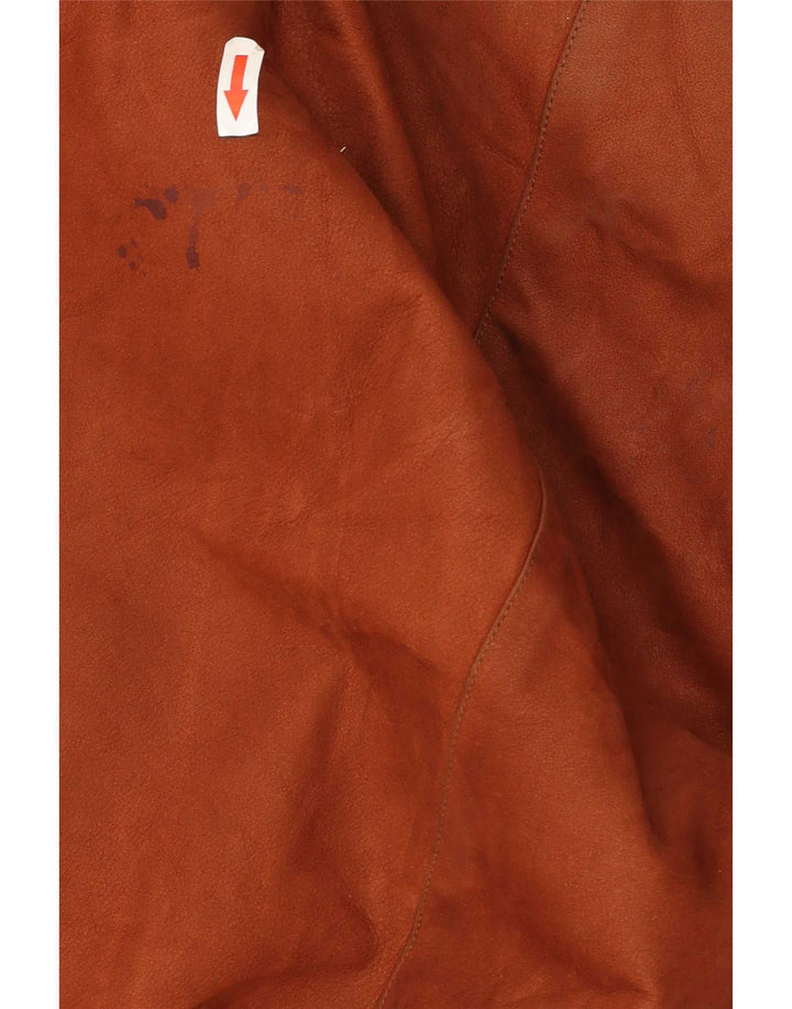 Vintage ženski kožni kaput UK 20 2XL smeđi