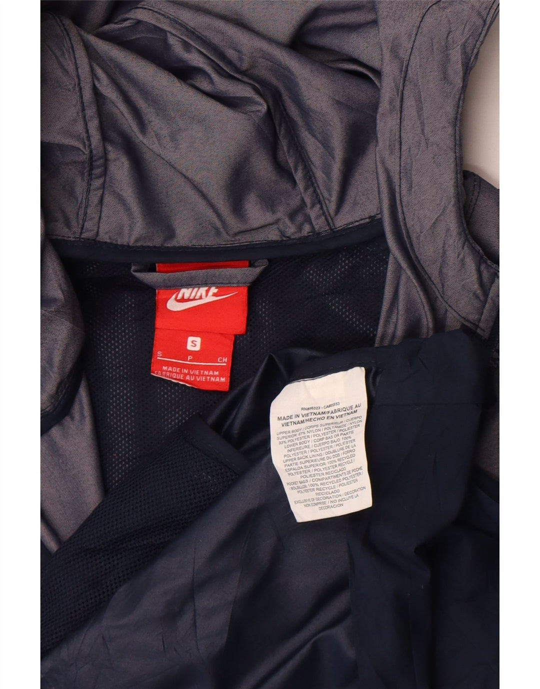 Nike ženska velika kišna jakna s kapuljačom UK 10 Small Grey Colourblock najlon