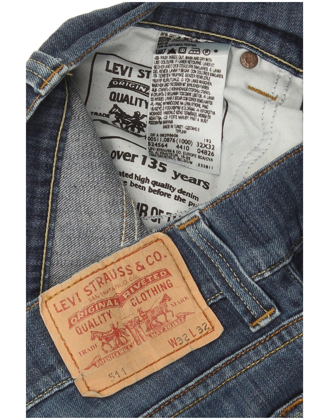 Levi's muške 511 uske traperice W32 L32 plavi pamuk