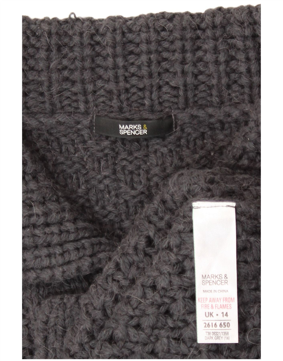 Marks & Spencer ženski kardigan pulover UK 14 srednje sivi akril