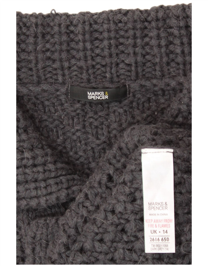 Marks & Spencer ženski kardigan pulover UK 14 srednje sivi akril