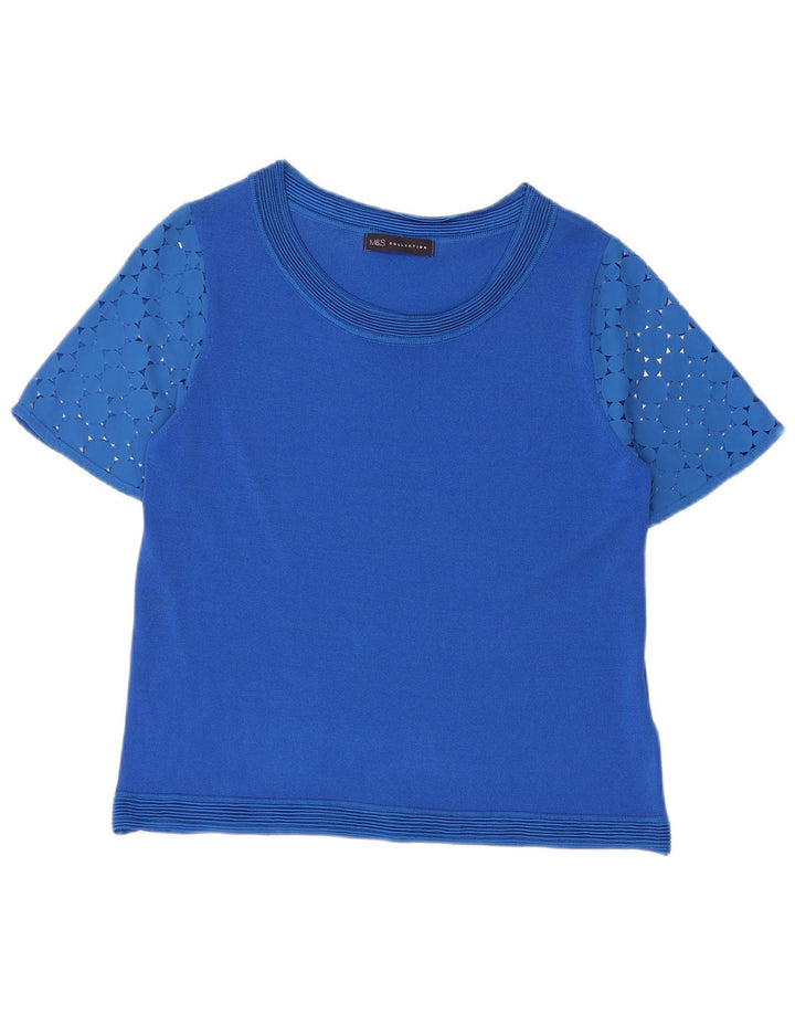 Top ženske bluze Marks & Spencer UK 12 Srednje plava geometrijska viskoza