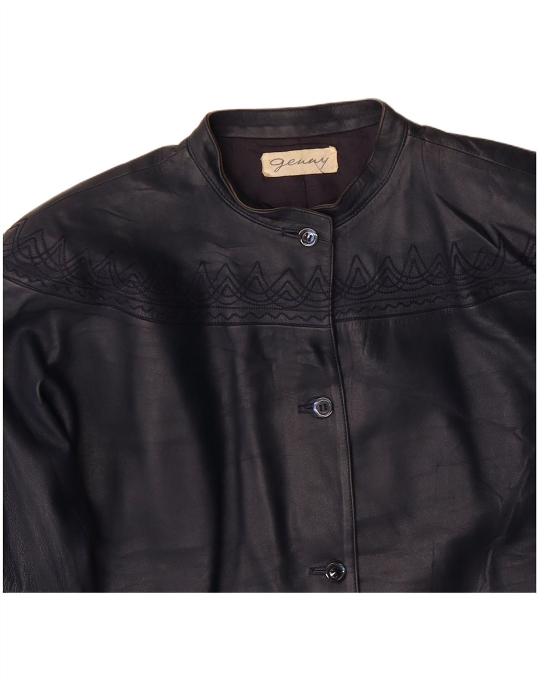 GENNY ženska prevelika kožna jakna EU 34 XS tamnoplava