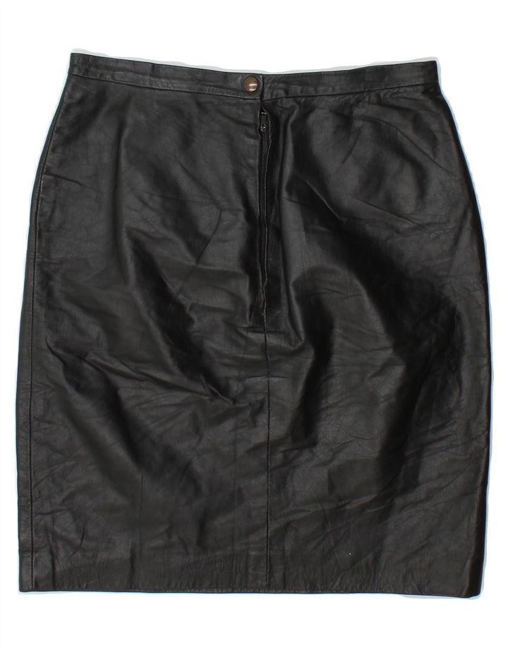 VINTAGE Womens Leather Skirt W28 Medium Black Leather Vintage Vintage and Second-Hand Vintage from Messina Hembry 