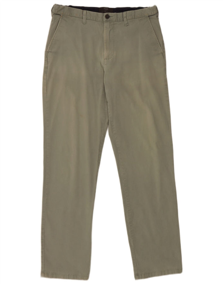 Marks & Spencer ženske obične chino hlače W34 L33 Zeleni pamuk
