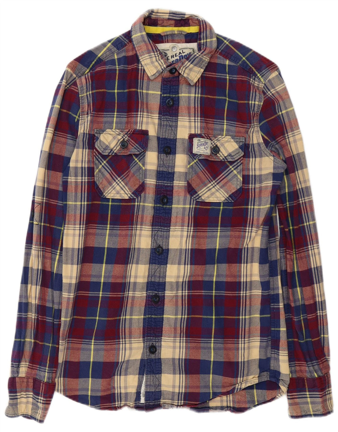 Superdry muška flanelska košulja, mali raznobojni karirani pamuk