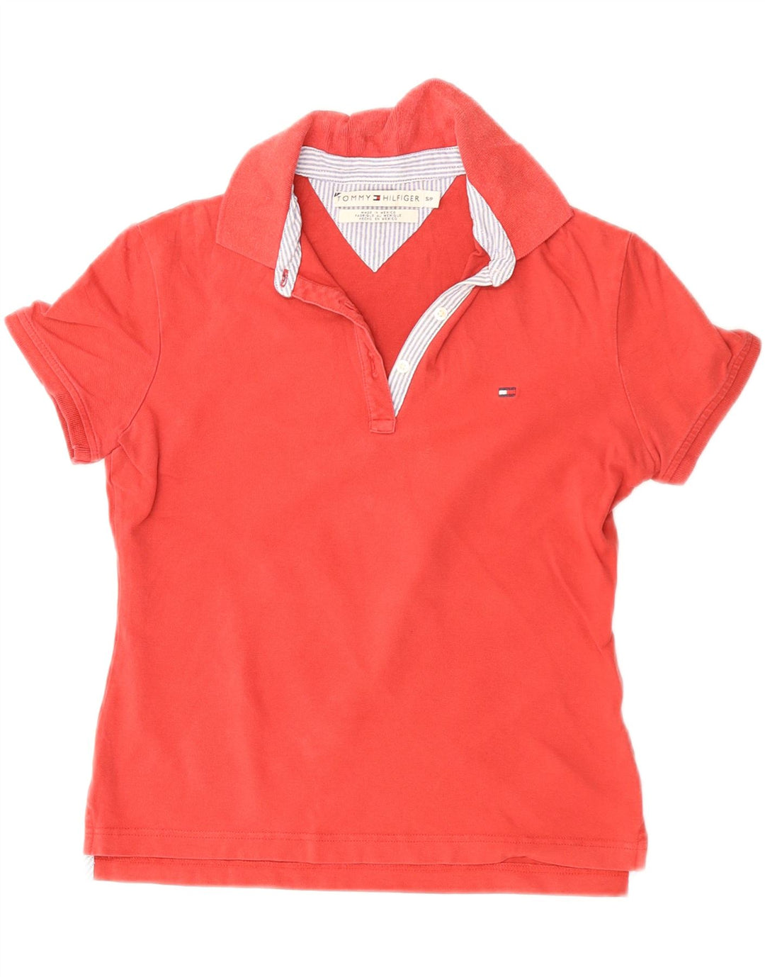 TOMMY HILFIGER Ženska polo majica UK 10 Mala crvena pamuk
