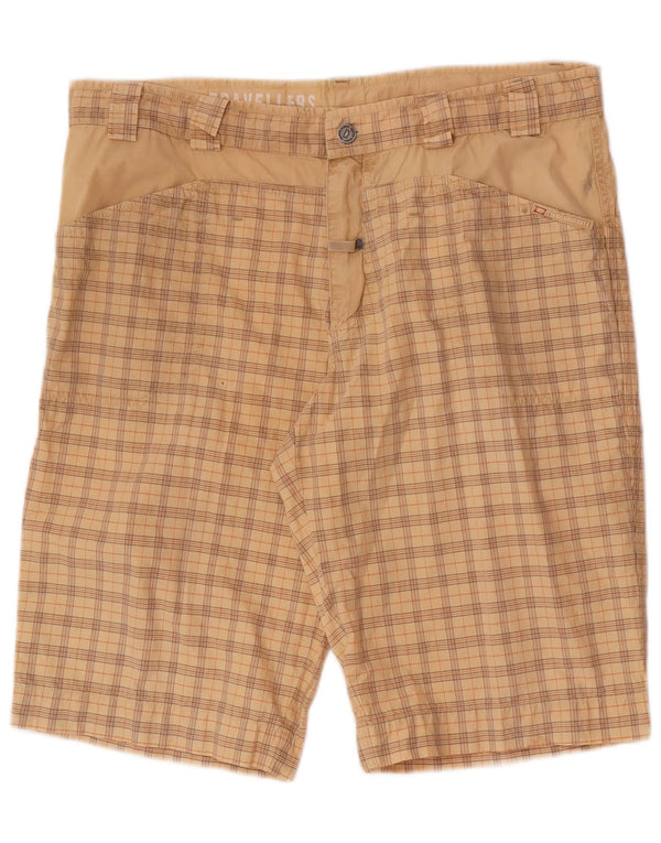 Cape Horn muške kratke hlače Regular Chino W38 XL, bež karirani pamuk