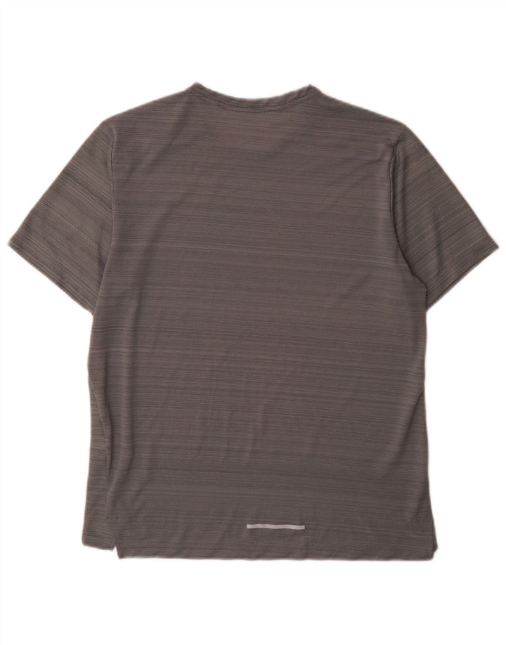 Nike Dri Fit T-Shirt Top srednje sivi prugasti poliester