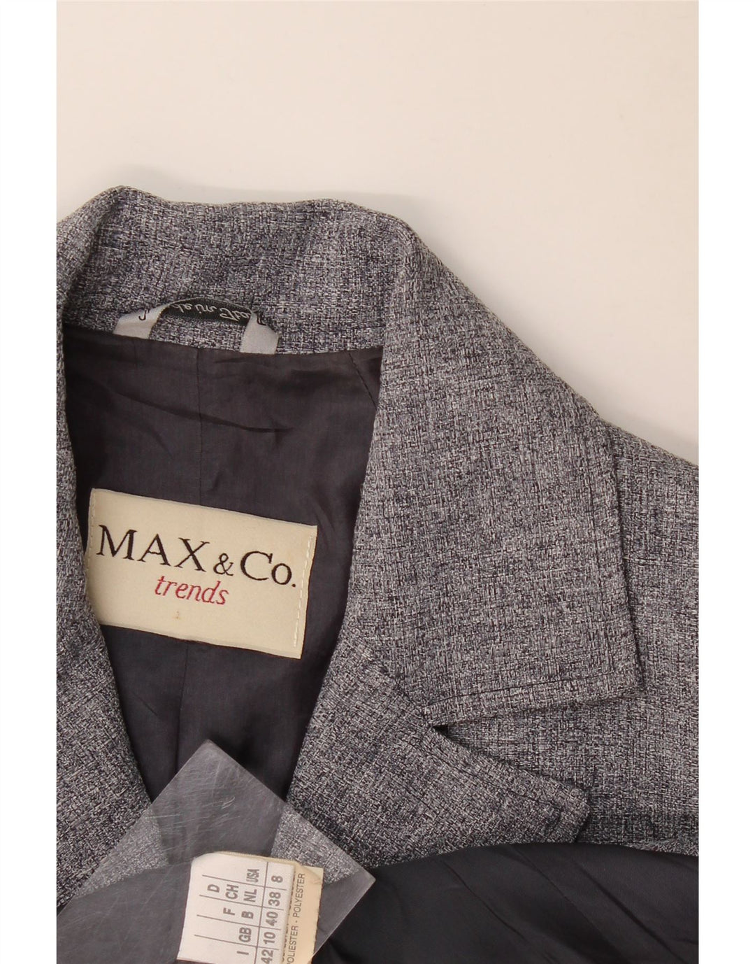 Max & Co. Ženska jakna s 4 gumba UK 10 Mali sivi poliester