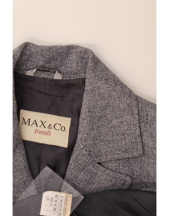 Max & Co. Ženska jakna s 4 gumba UK 10 Mali sivi poliester