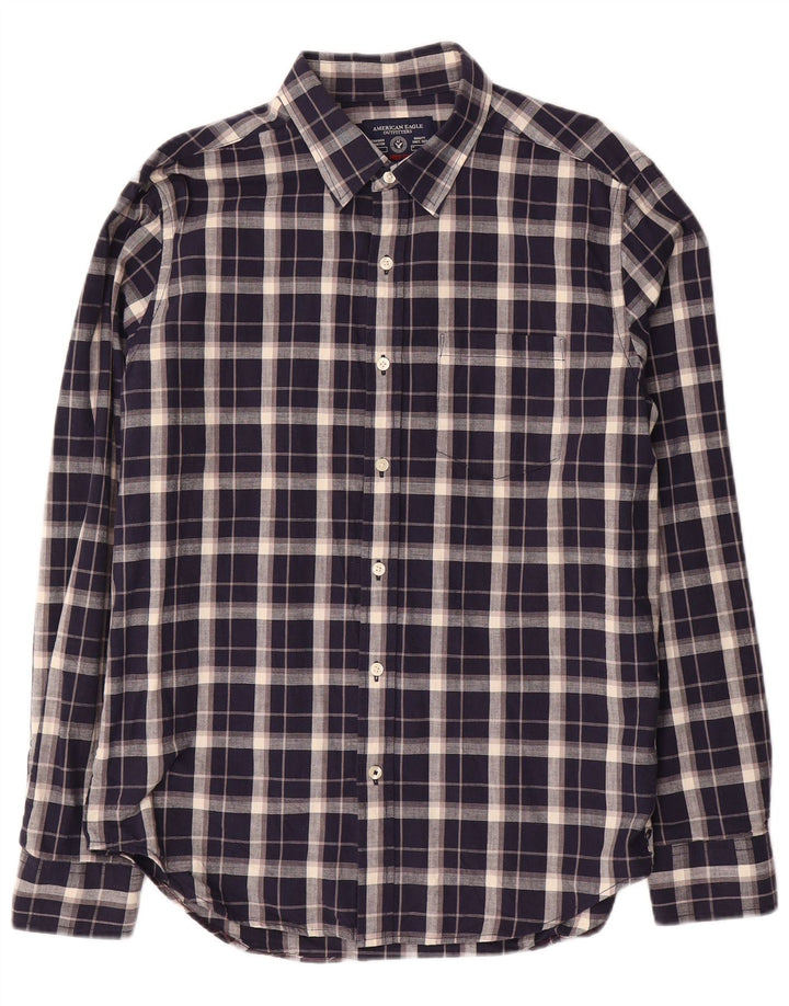 American Eagle muška košulja Srednja tamnoplava karirana pamuk