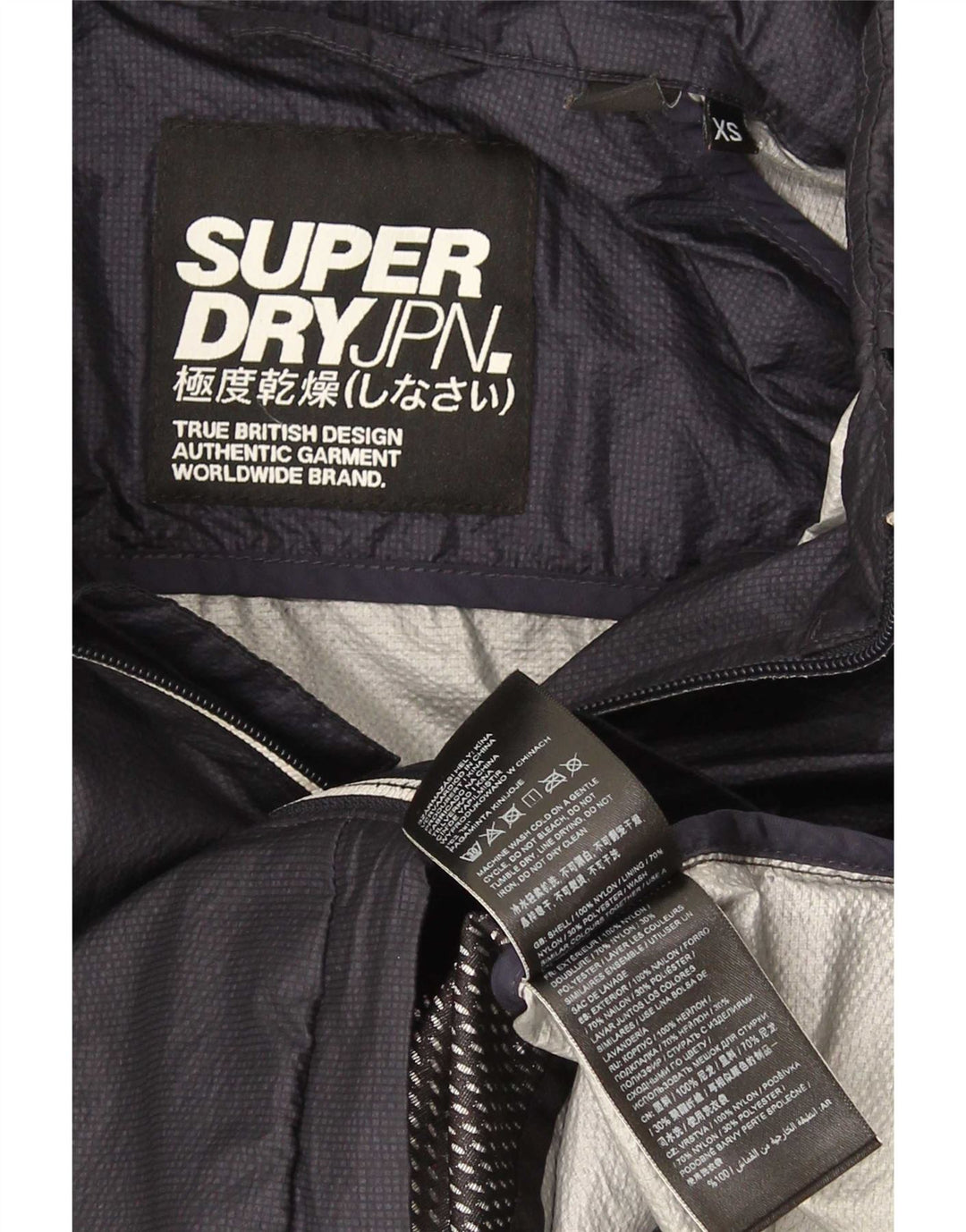 Superdry muška kišna jakna UK 34 XS tamnoplavi najlon