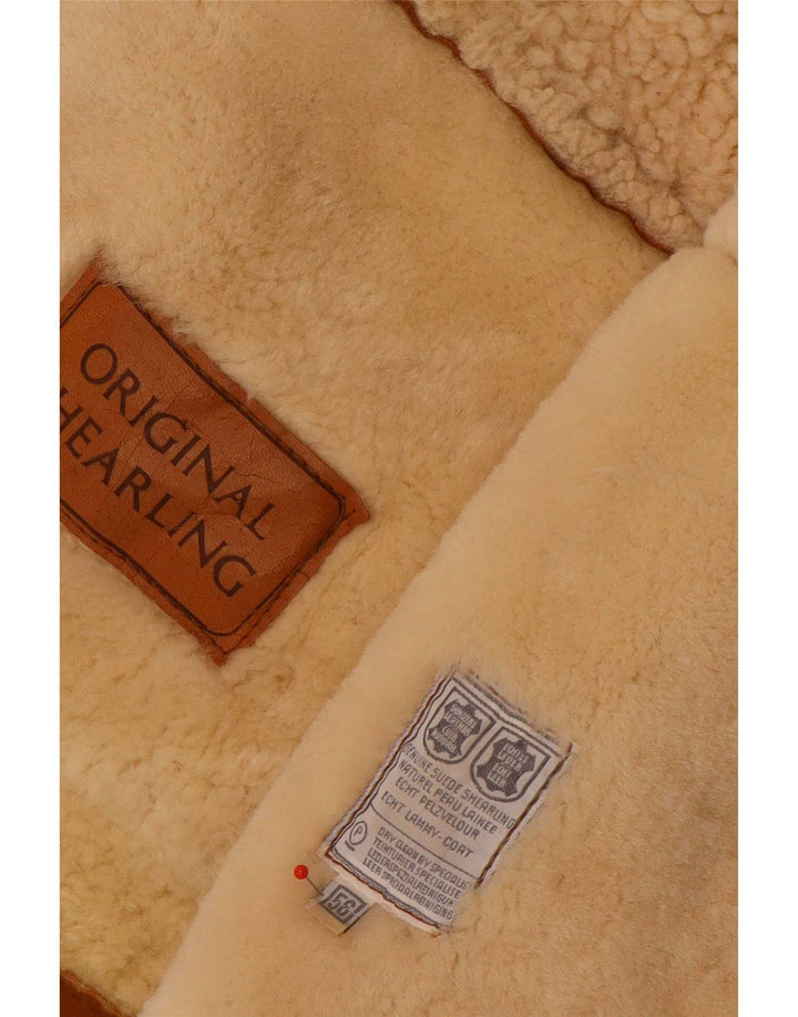 Vintage muška jakna s ovčicama IT 56 2XL smeđa