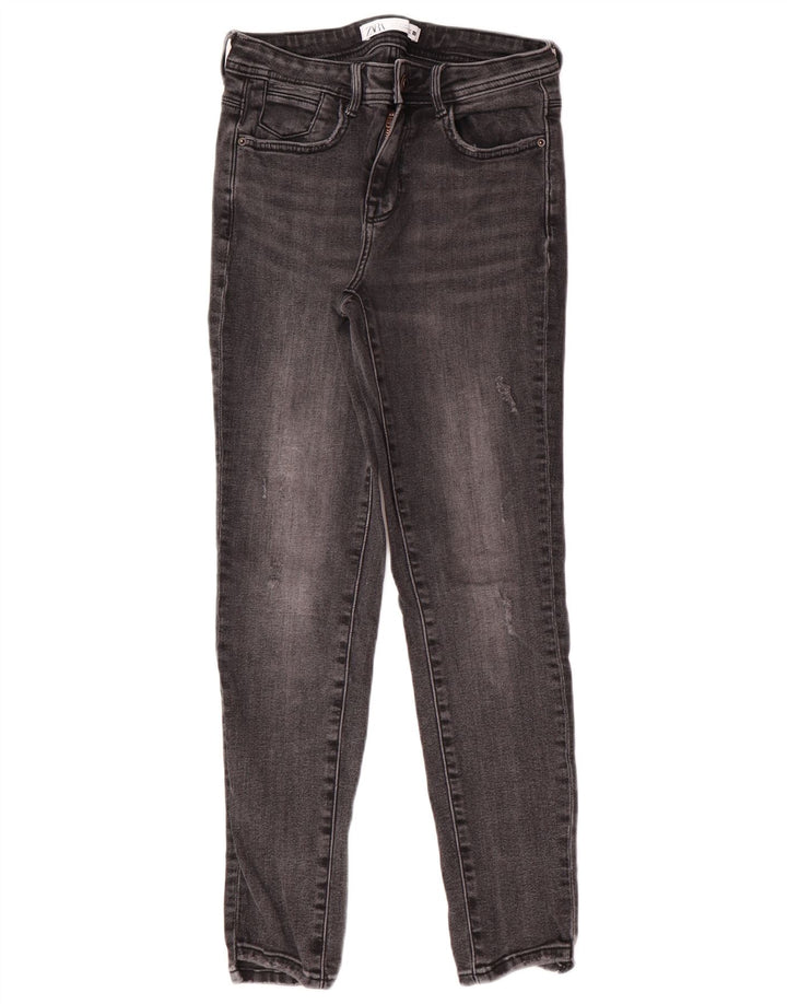 Zara ženske uske traperice EU 38 male W28 L27 sive pamučne klasične