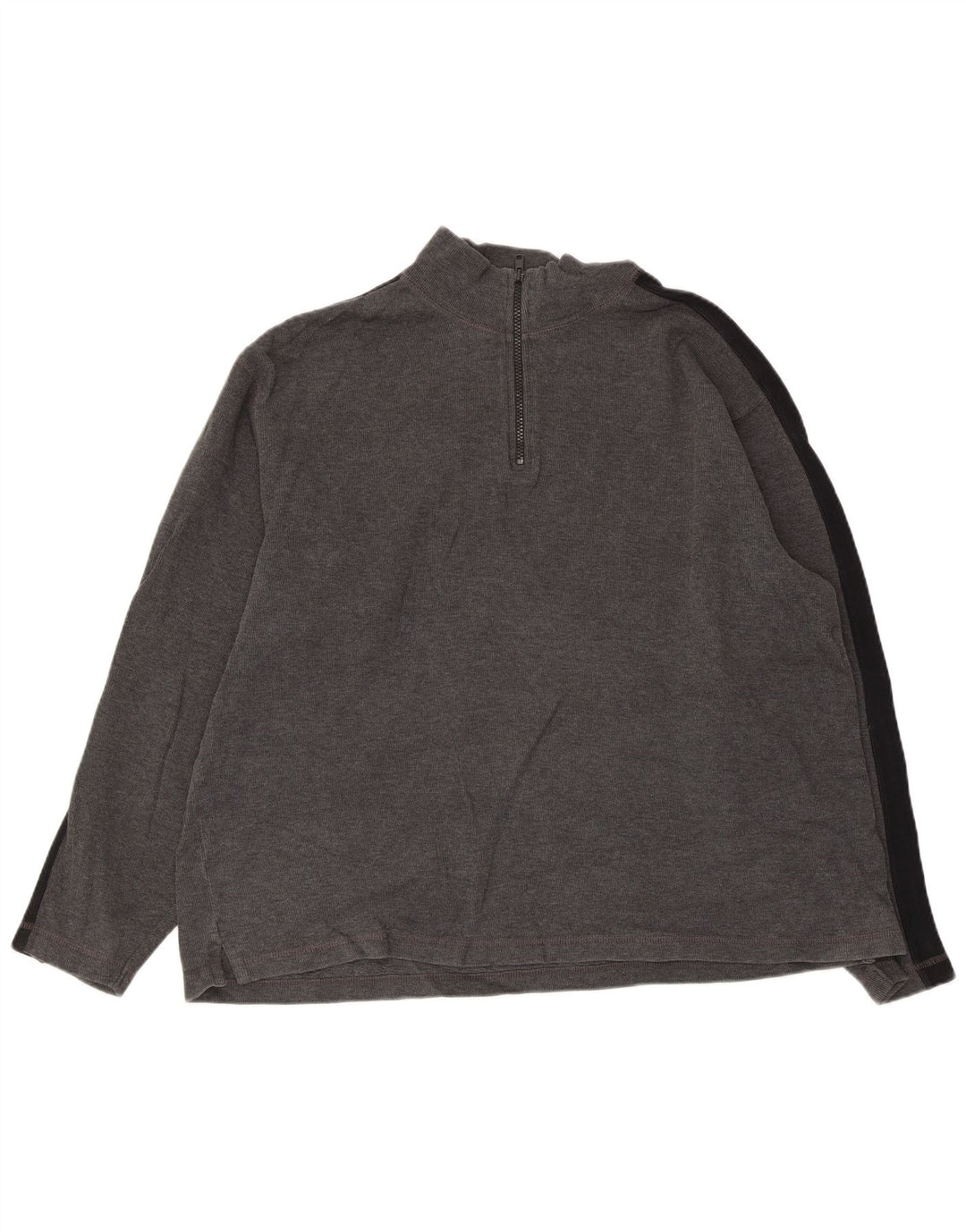 EDDIE BAUER Muška majica s izrezom s patentnim zatvaračem Veliki sivi pamuk u boji