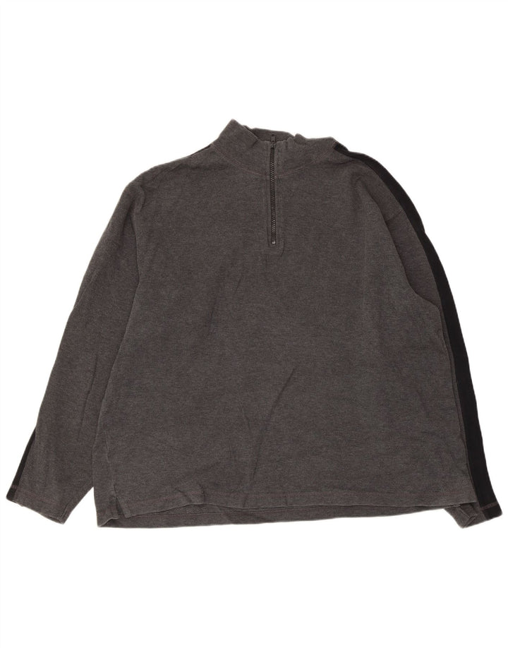 EDDIE BAUER Muška majica s izrezom s patentnim zatvaračem Veliki sivi pamuk u boji
