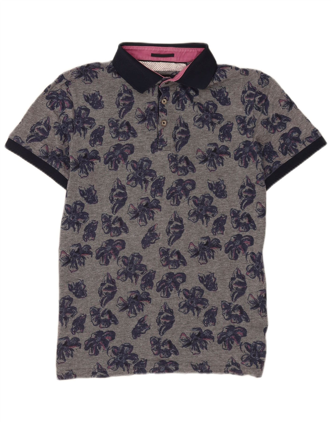 Ted Baker muška polo majica veličine 4 velika siva cvjetna pamuk