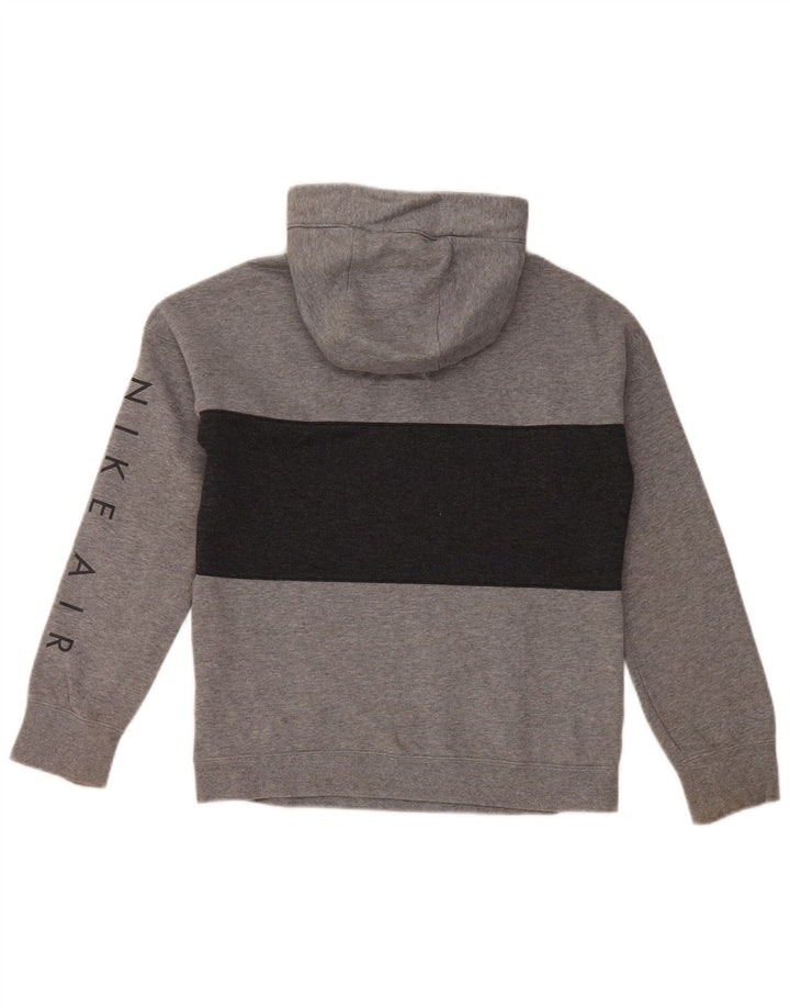 NIKE Boys Graphic Hoodie Džemper 12-13 Years Large Grey Colourblock