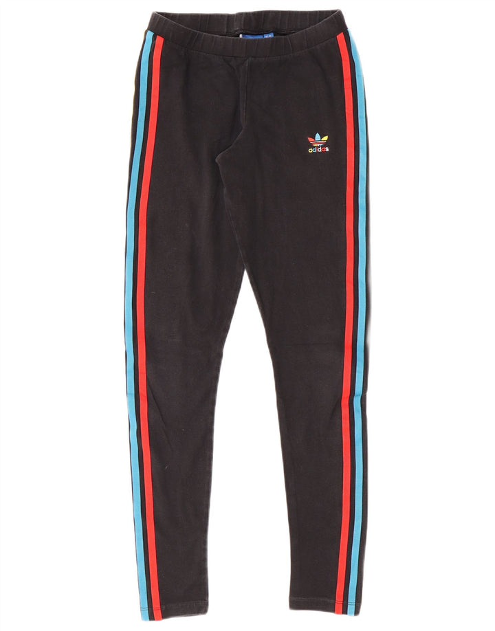 ADIDAS Womens Leggings UK 8 Small  Black Cotton