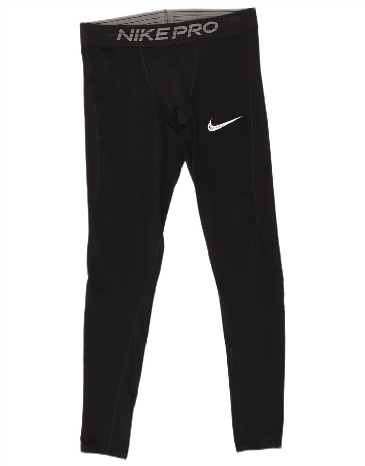 Nike muške pripijene grafičke tajice srednje crne boje od poliestera