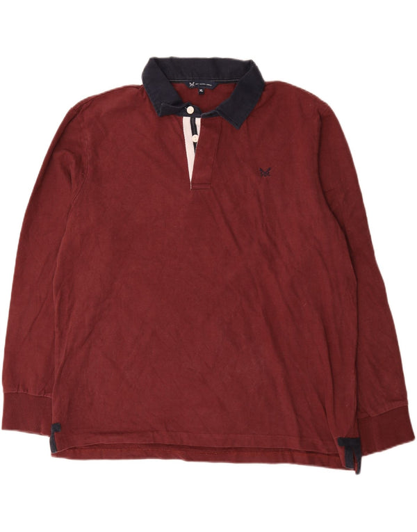 Crew Clothing Muška ragbi polo majica dugih rukava XL tamnocrveni pamuk