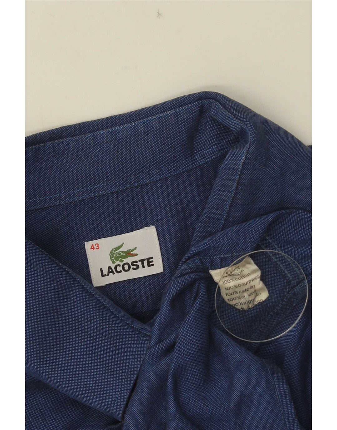 Lacoste muška košulja veličina 43 veliki plavi pamuk
