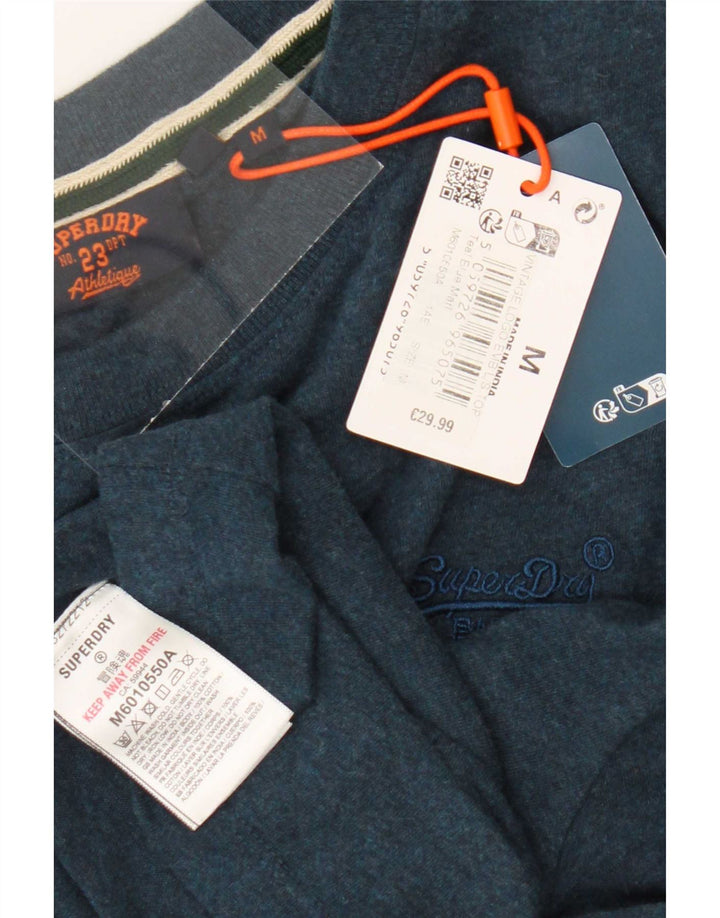 Superdry muška majica dugih rukava srednje plavi pamuk