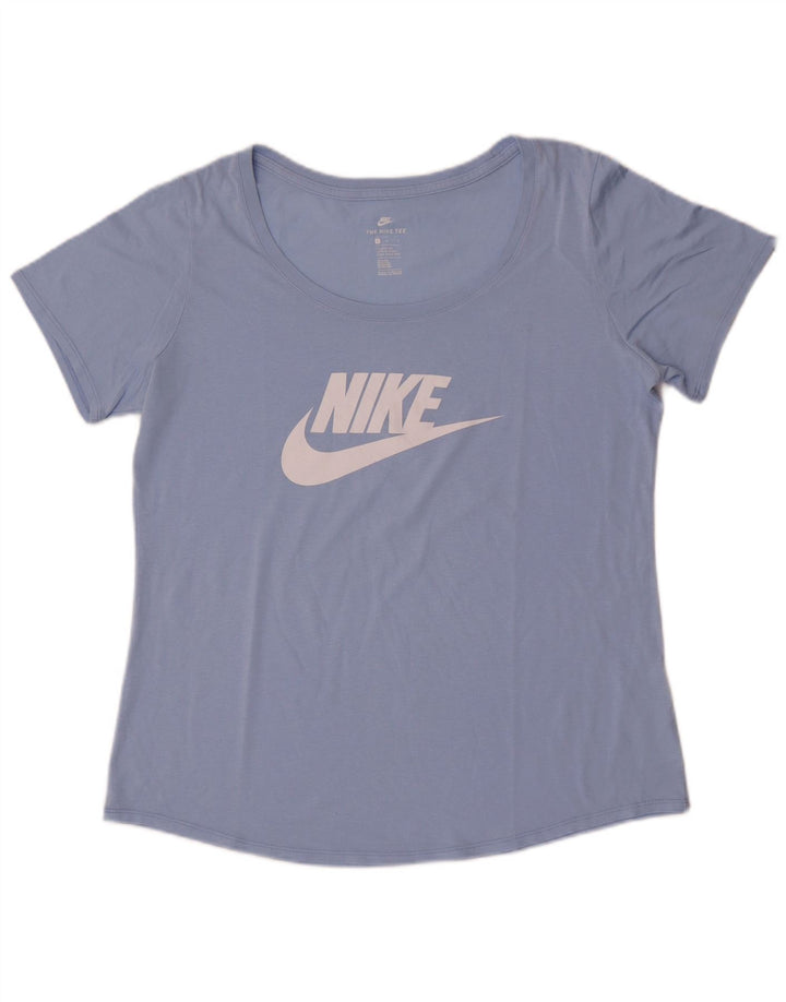 Nike ženska majica kratkih rukava atletskog kroja UK 16 veliki plavi poliester