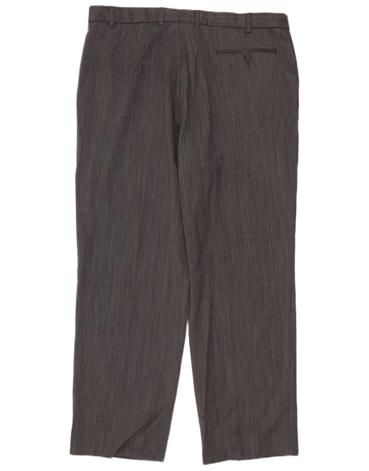 MARKS & SPENCER Muške ravne chino hlače W36 L29 sivi poliester
