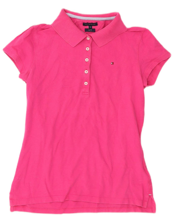 Tommy Hilfiger ženska polo majica uskog kroja UK 12 srednje ružičasti pamuk