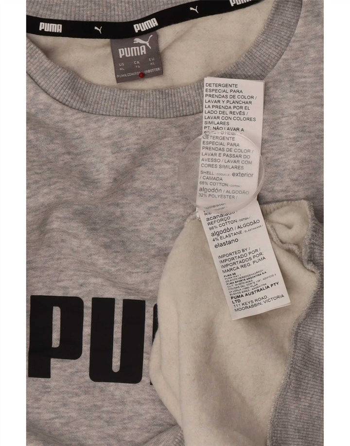 Puma muški džemper s grafičkim motivima XL, sivi flekasti pamuk