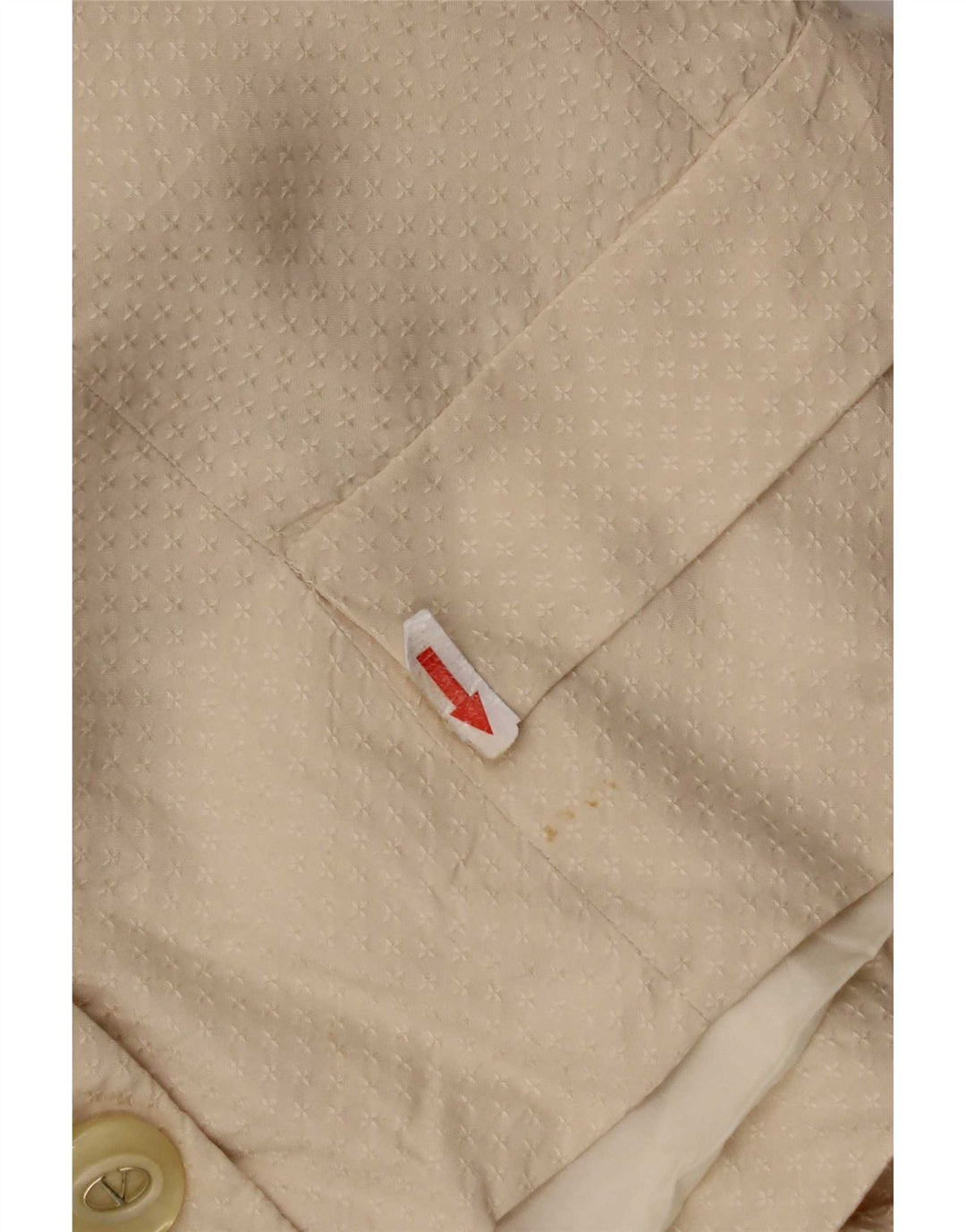 Vintage ženski sako s 3 gumba UK 14 srednje bež svile