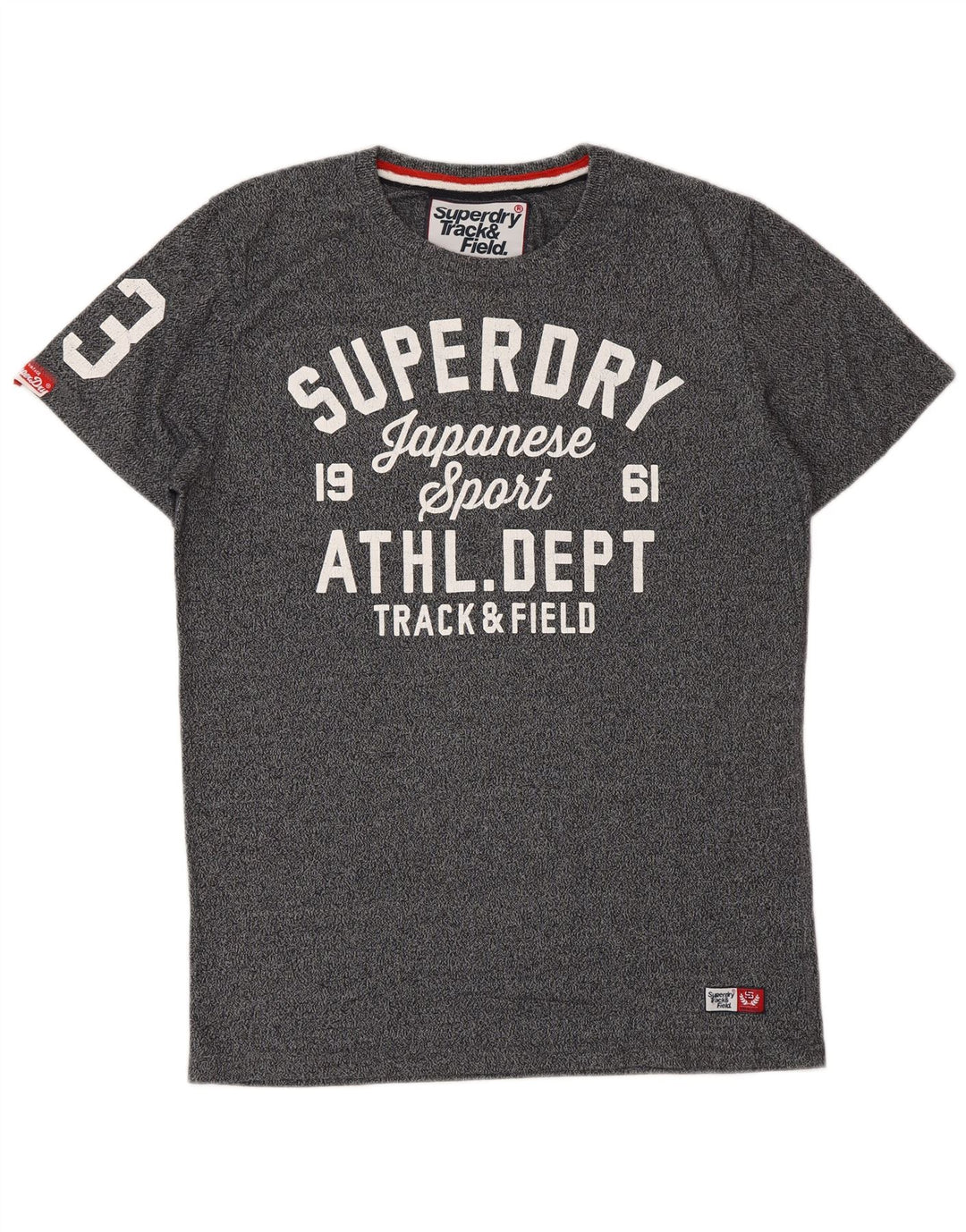 SUPERDRY muška grafička majica kratkih rukava, srednje sivi flekasti pamuk