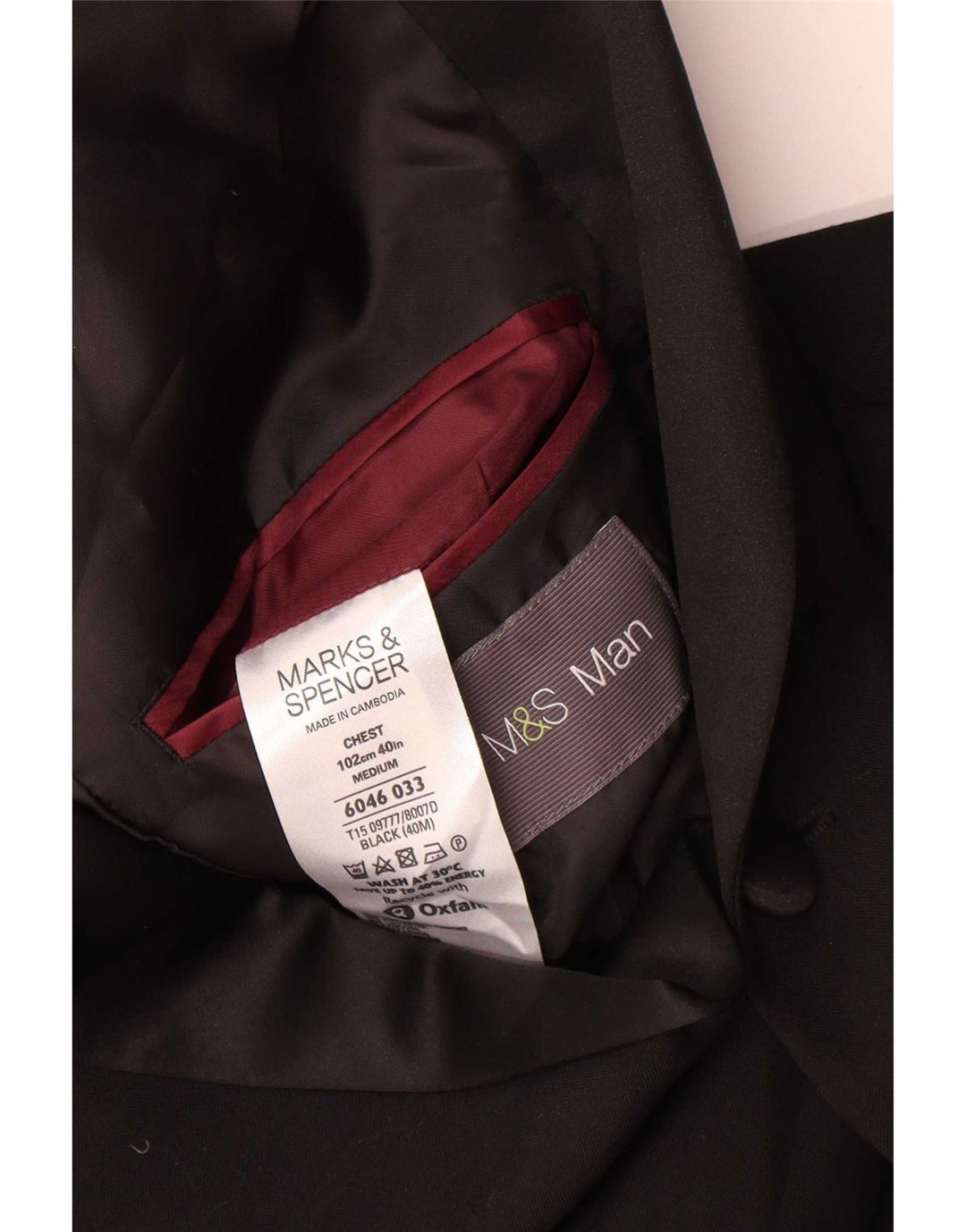 Marks & Spencer muška jakna sa 2 gumba UK 40 srednje crni poliester