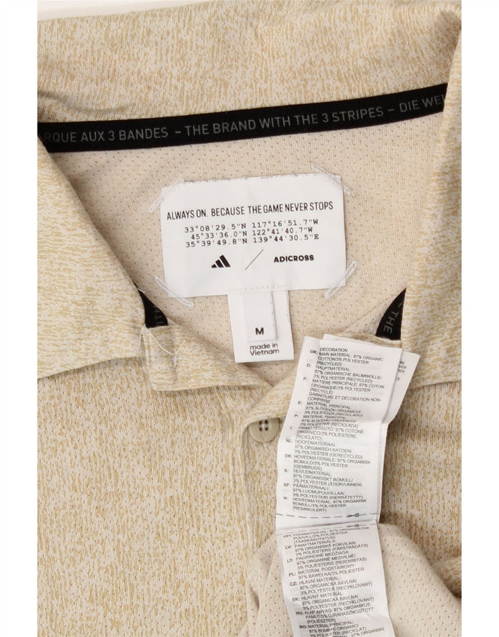 Adidas muška polo majica s tri pruge, srednje bež flekasti pamuk