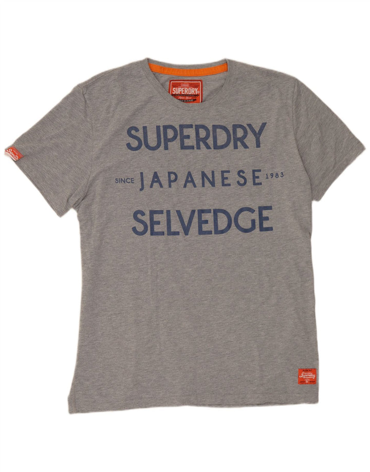 SUPERDRY muška majica kratkih rukava s grafičkim motivima XL, sivi flekasti pamuk
