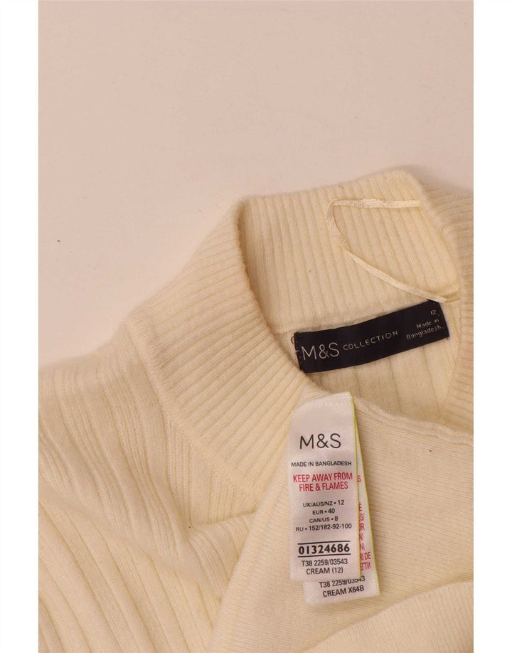 Marks & Spencer ženski džemper s kornjačičastim ovratnikom UK 12 srednje bijele boje