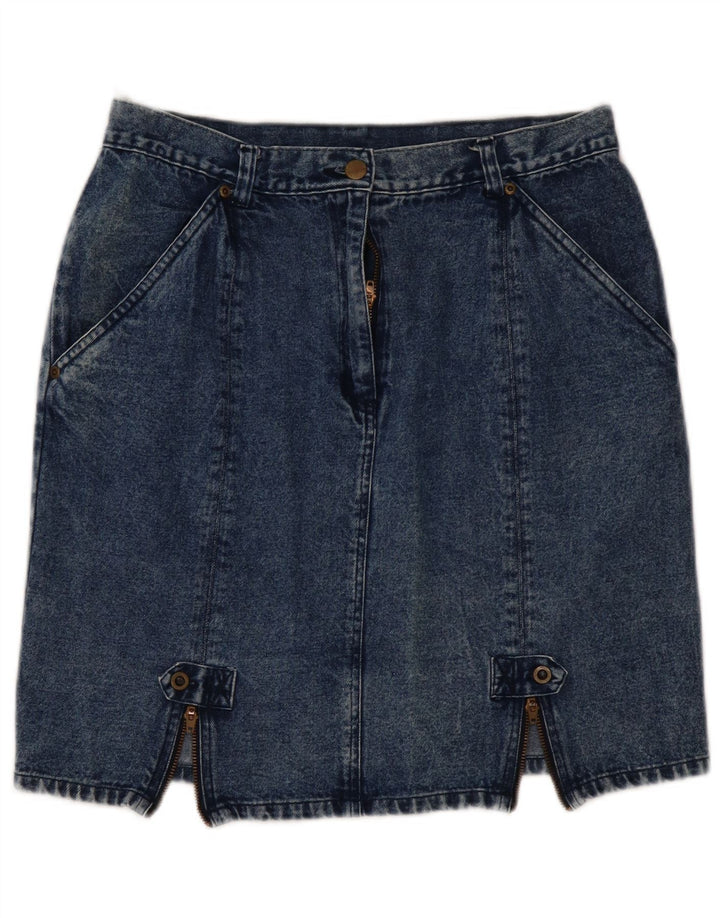 VINTAGE ženska mini traper suknja visokog struka EU 44 XL W32 plavi pamuk