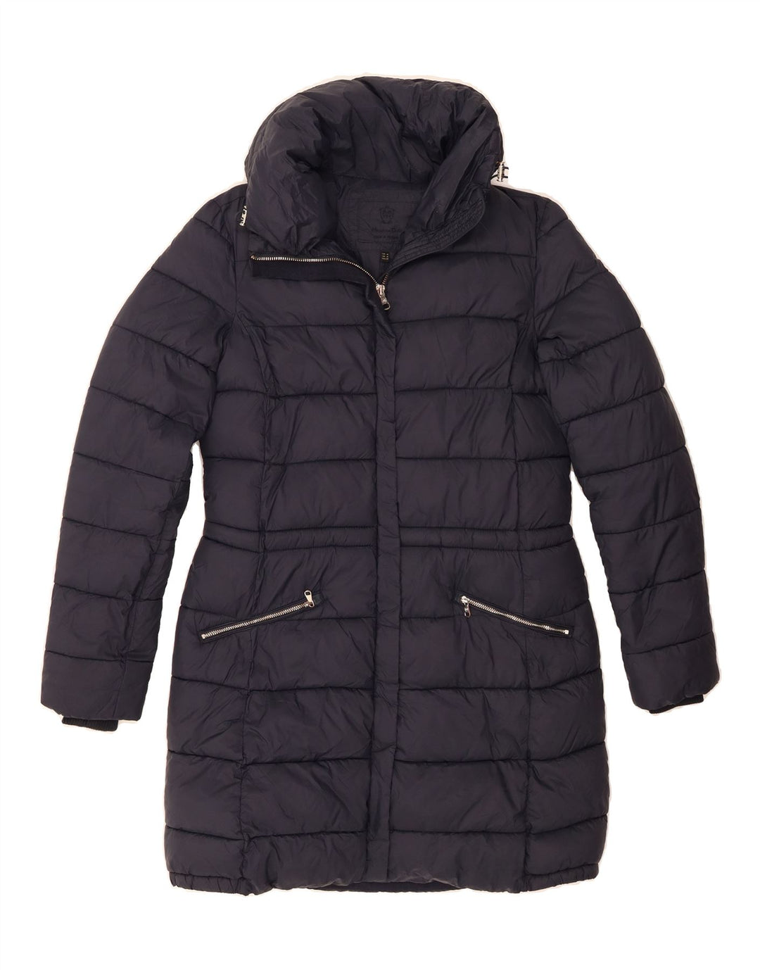 MASSIMO DUTTI Womens Padded Coat UK 14 Medium Navy Blue Nylon Vintage Massimo Dutti and Second-Hand Massimo Dutti from Messina Hembry 