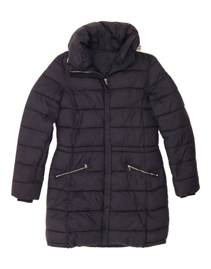 MASSIMO DUTTI Womens Padded Coat UK 14 Medium Navy Blue Nylon Vintage Massimo Dutti and Second-Hand Massimo Dutti from Messina Hembry 