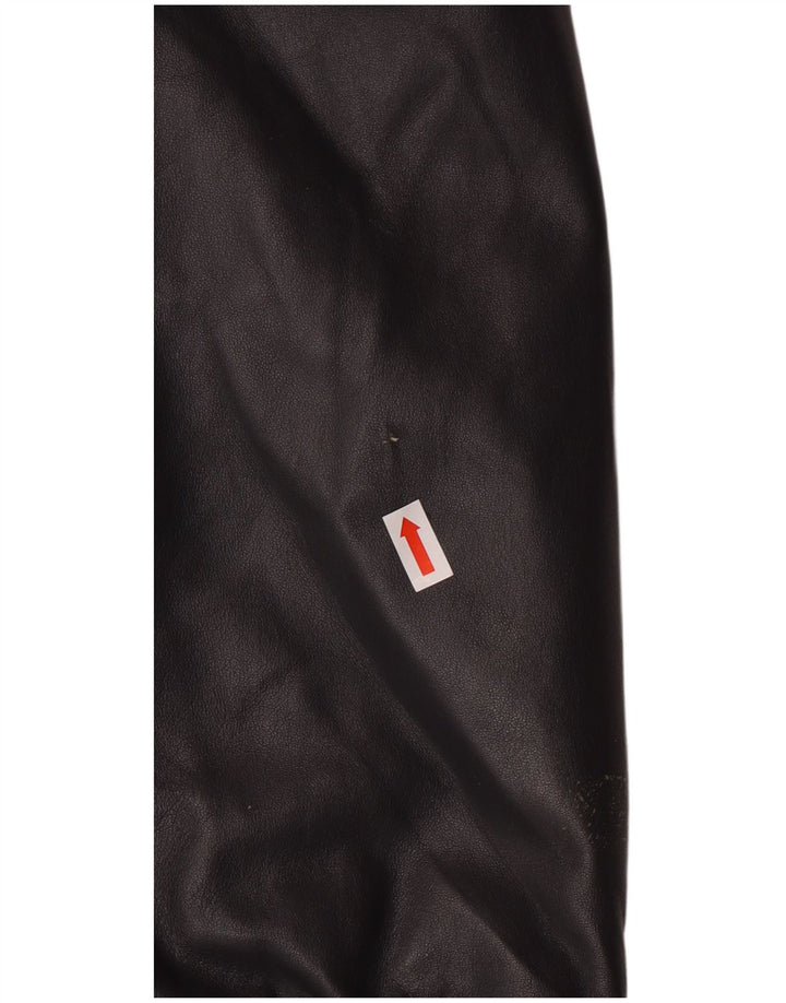 Vintage ženski preveliki kožni kaput IT 44 srednje crne kožne klasike