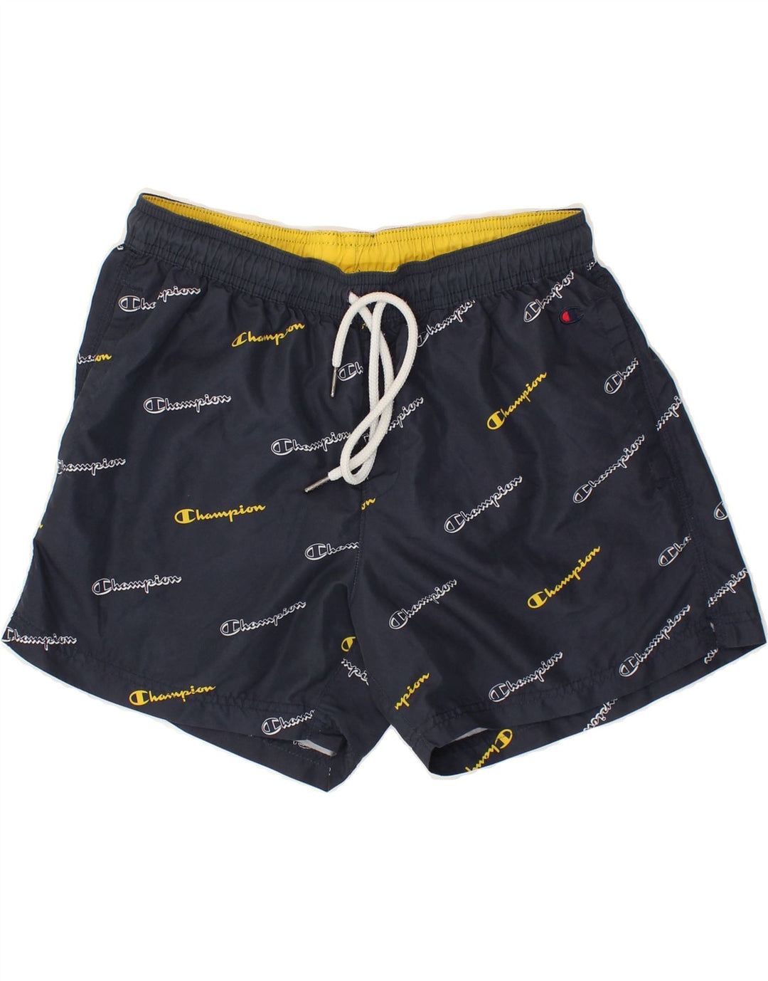 CHAMPION Womens Graphic Swimming Shorts UK 10 Small  Navy Blue Polyester Vintage Champion and Second-Hand Champion from Messina Hembry 